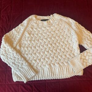Kendall & Kylie Cream Cable Knit Sweater